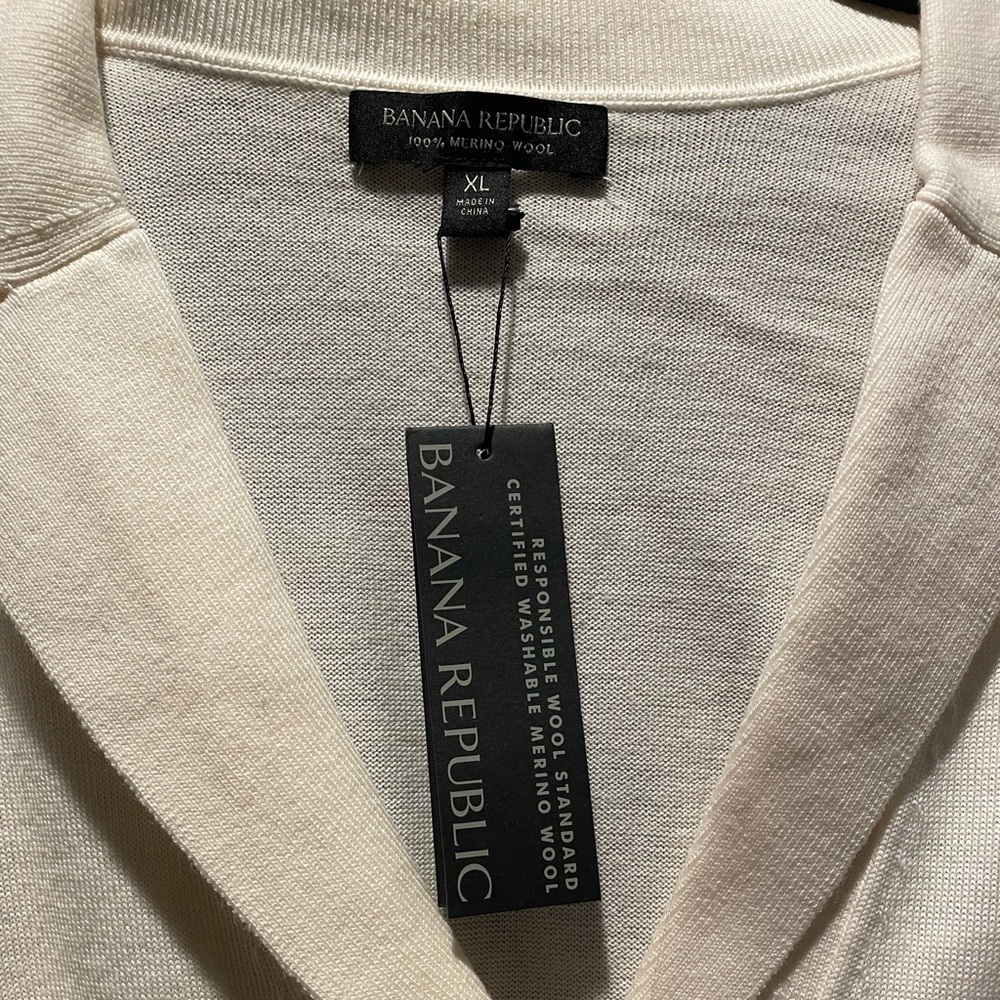 Not from outlet, NWT, Banana Republic BELLA MERINO SWEATER POLO XL - Picture 5 of 5